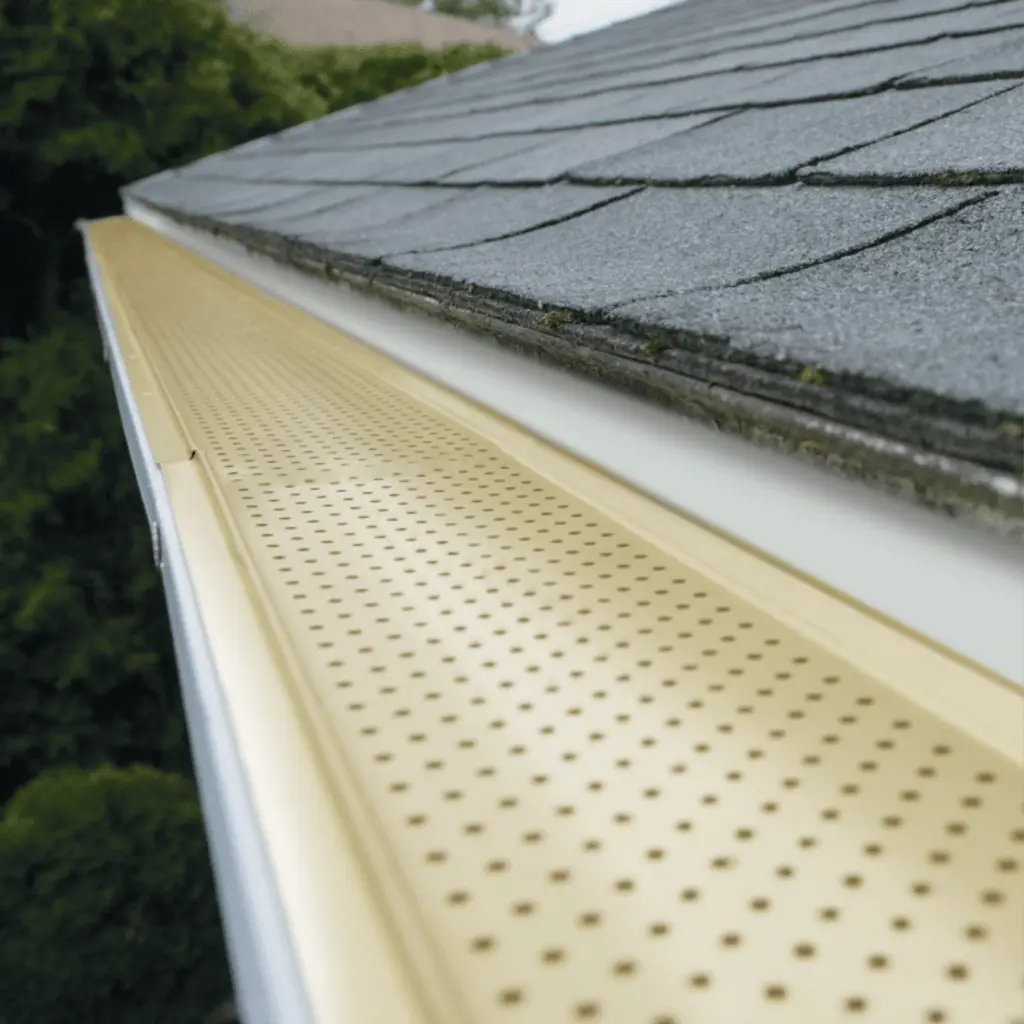 Custom seamless gutters with leaf guards